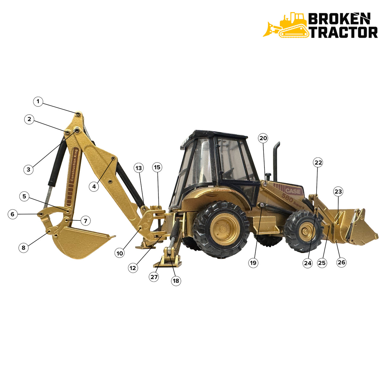 Case 580K 580 Super K Pins Bushings Links | Broken Tractor